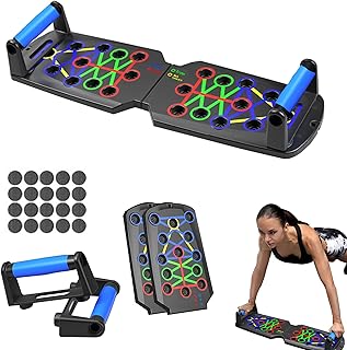 Functional Pushup Stands System Fitness Floor Chest Muscle Exercise Professional Equipment Burn Fat Strength Training Arm Men & Women Solid Push Up Board 28 in 1 Home Workout Equipment Multi