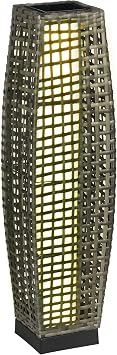 Solar Powered LED Lantern, Outdoor Waterproof Floor Lamp, 15 Lumens, Pathway Lighting for Yard, Garden, Deck, Patio, Driveway, Warm White