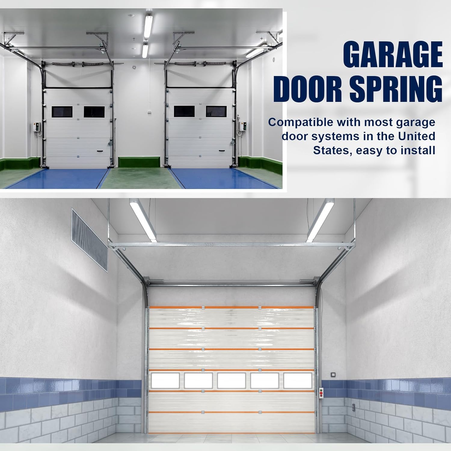 Blulu 2 Pairs 15 Inch Garage Door Plunger Bumper Spring Sets, Galvanize Carbon Steel Replacement Plunger Bumper Push Rod Buffer Spring, Left and Right Garage Door Opener Parts Hardware Tool, Silver
