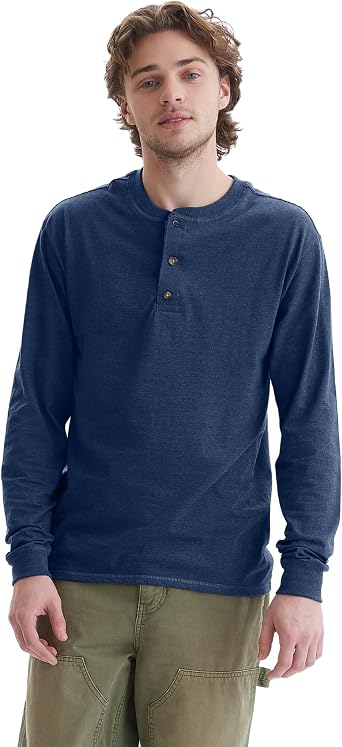 Hanes Men's Beefy Henley Henley Shirt Pack of 1