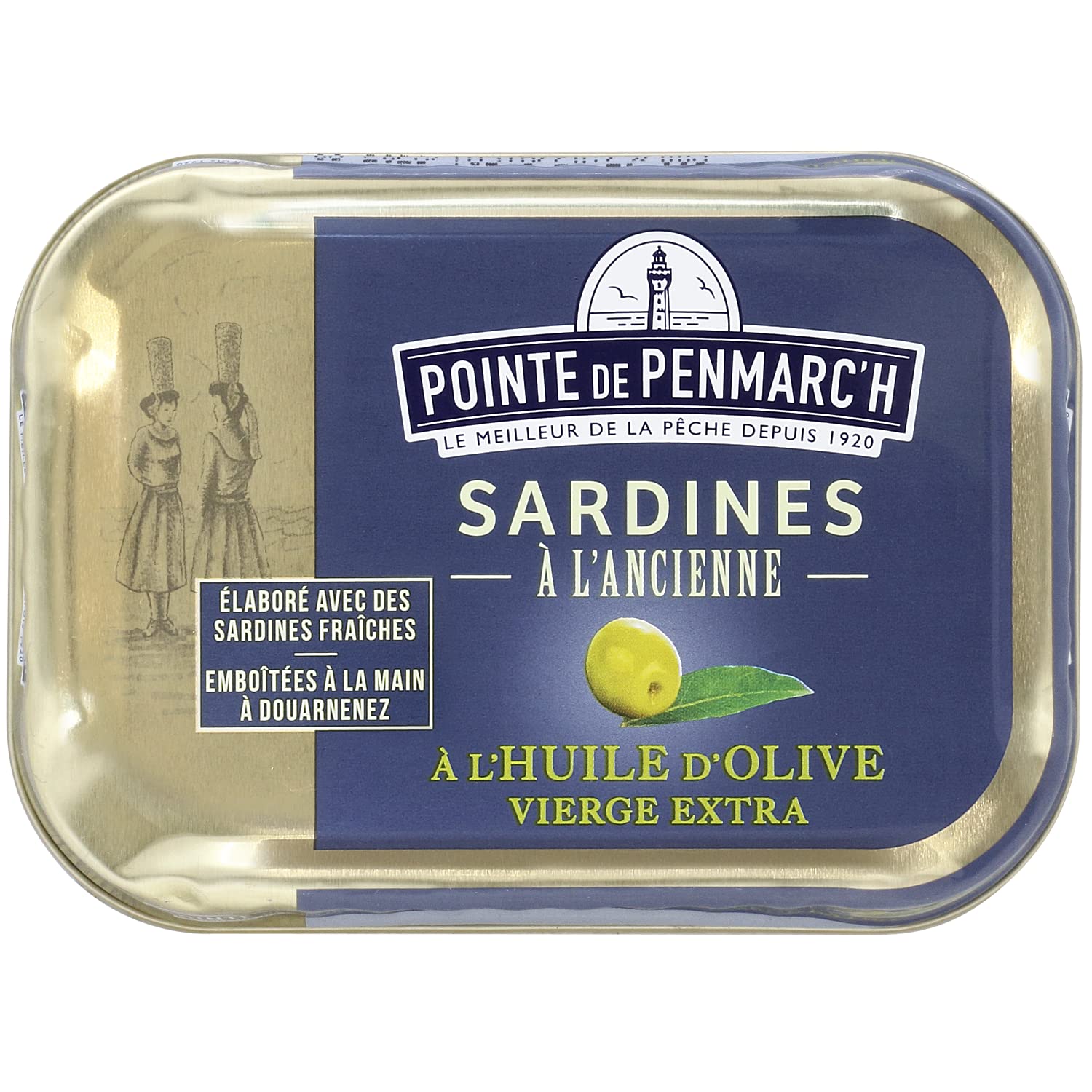 Sardines à l'ancienne à l'huile d'olive vierge extra Pointe de Penmarc'h le lot de 6 boîtes de 115 g - Livraison en 2 à 3 jours ouvrés depuis la Bretagne