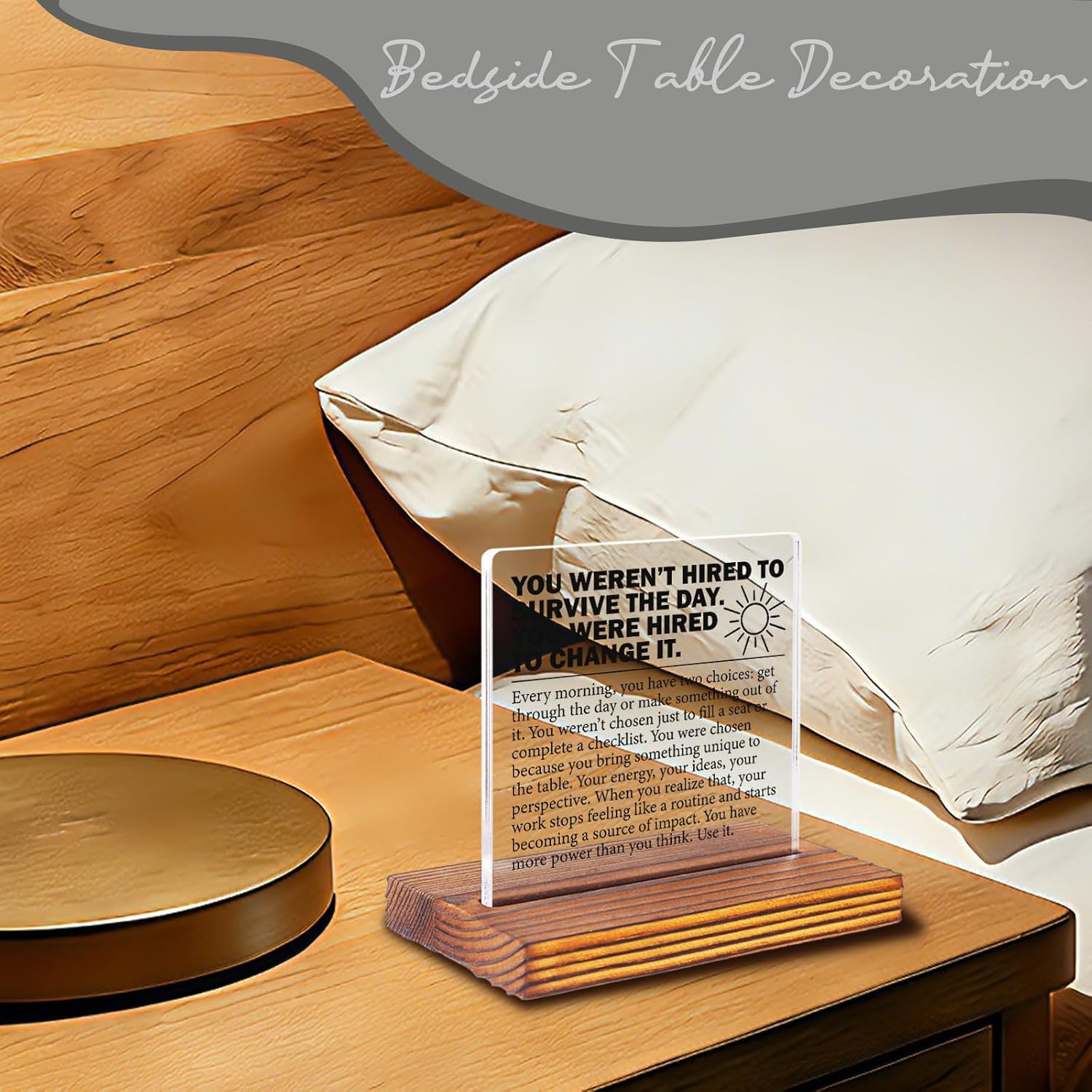 Motivational Office Desk Sign for Coworker Employee Boss, You Weren’t Hired to Survive the Day Inspirational Acrylic Plaque, Leadership Encouragement Gift Decor EC420 image 5
