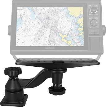 All Aluminium Fish Finder Mount for 7" to 16" Large Fishfinder, Reinforced Arm Marine Electronic Mount, Compatible with Garmin, Lowrance and More Depth Finder/Chartplotter/GPS