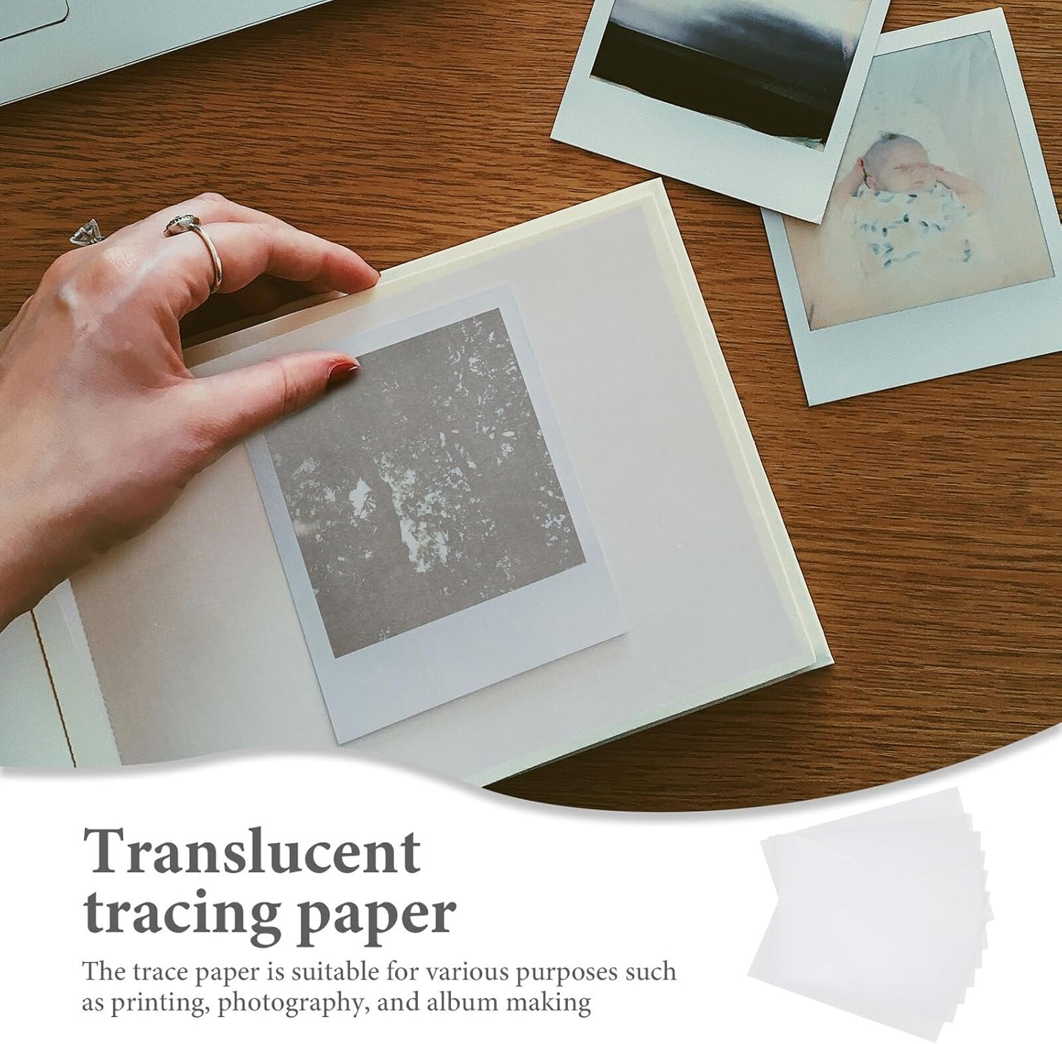 Operitacx Translucent A4 Tracing Paper 100 Sheets Printable Blank Drawing Paper for Artists and Designers DIY Craft Sketching and Pattern Tracing