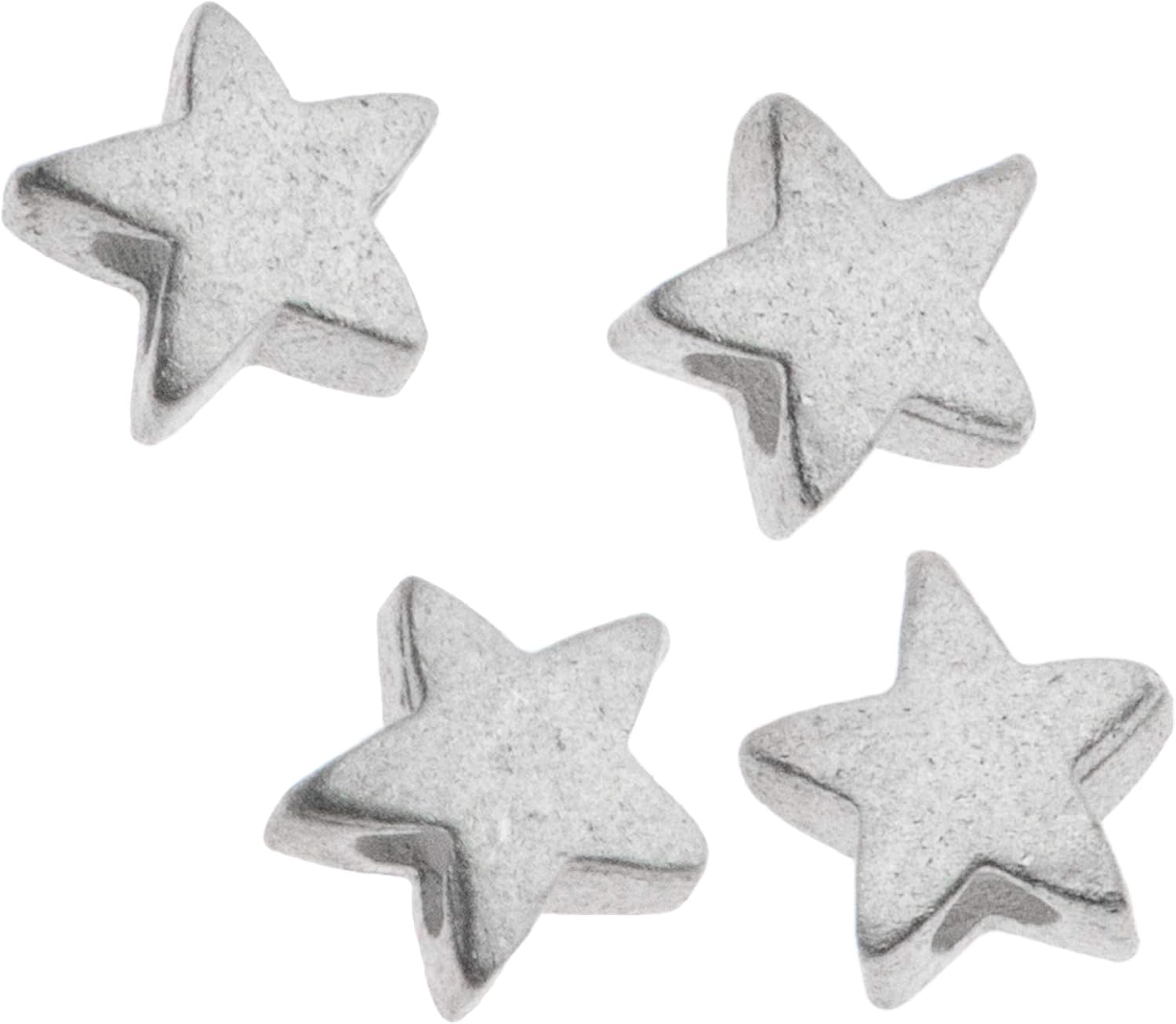 .925 Sterling Silver 5mm Little Plain/Stardust/Satin Stardust Twinkle Star Bead Connector Spacer/Findings/Bright