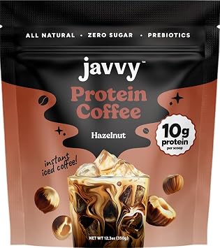 Protein Iced Coffee - Discontinued - Premium Whey Protein & Iced Coffees, 100% Natural Cold Brew, Zero Artificial Flavors & Sweeteners, 80mg Caffeine, No Added Sugar, 20 Servings, Hazelnut V2