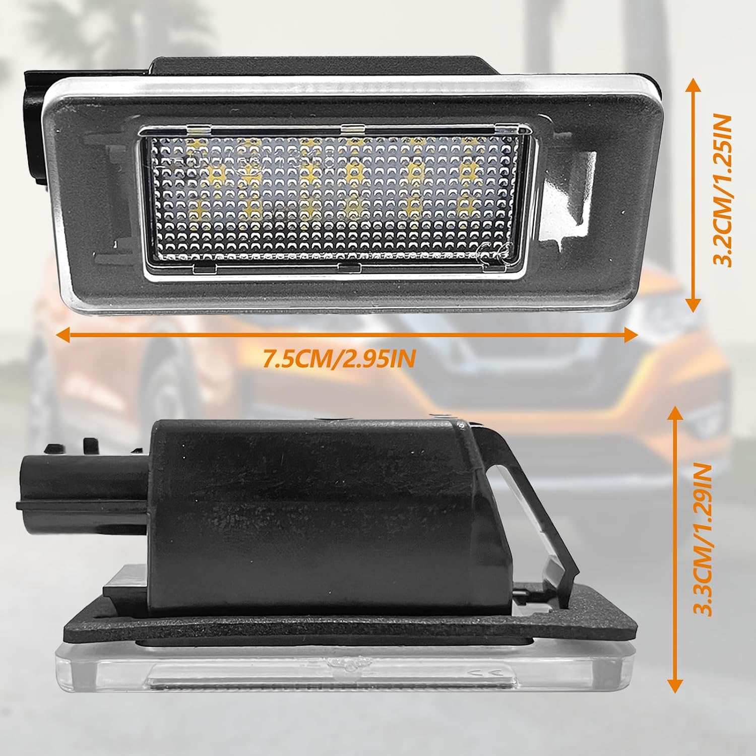 LED License Plate Light Tag Lamp Assembly, Compatible with 19-Up Altima L34, 20-Up Sentra B18, 19-Up Versa Sedan N18, 21-Up Rogue T33, Powered by 18-SMD 6000K(2 Pcs White)
