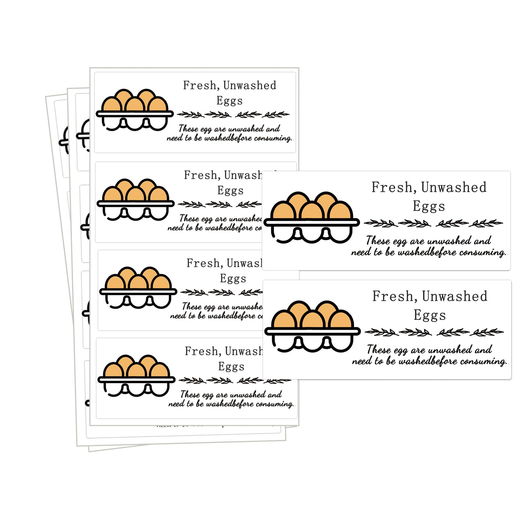 500 Pcs Farm Fresh Eggs Labels Unwashed Fresh Eggs Packaging Stickers Poultry Farmers Quail Egg Producers Stickers for Farmers Market Homestead Fresh