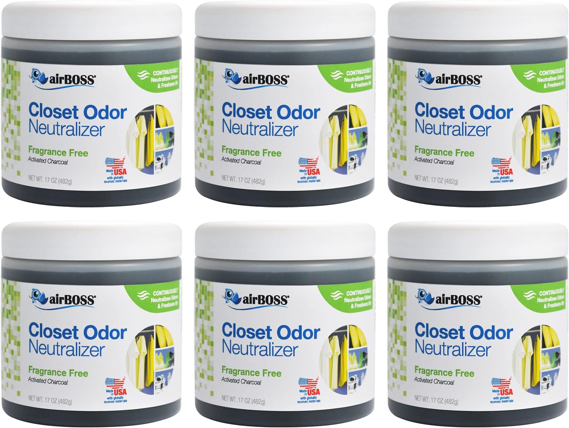 airBOSS Closet Odor Neutralizing Gel FragranceFree 17 oz Odor Eliminator for
