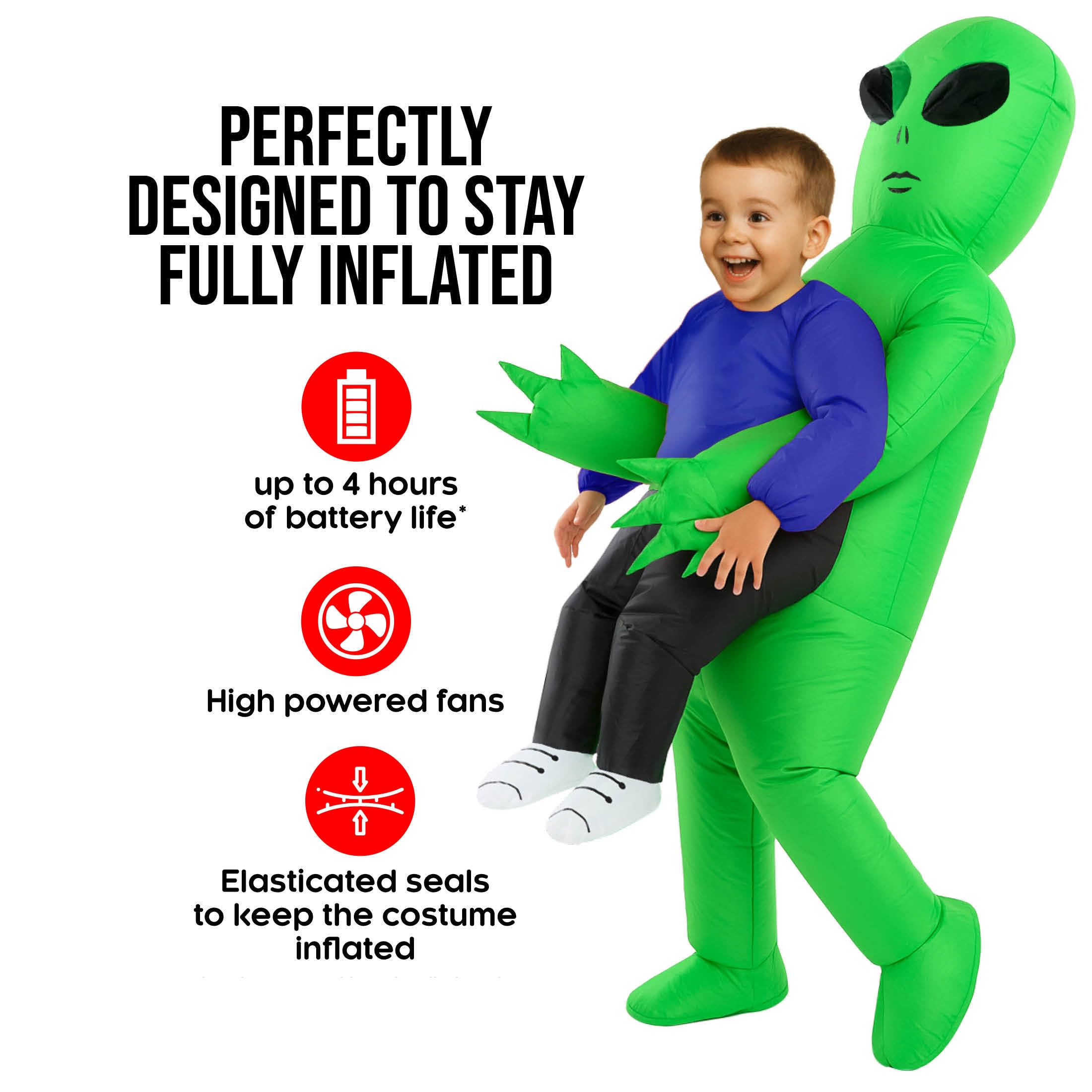 Morph Alien Costume Kids (4-6yrs), Inflatable Aliens Costumes, Blow Up Alien Costume Boys, Halloween Costumes for Kids - Image 3