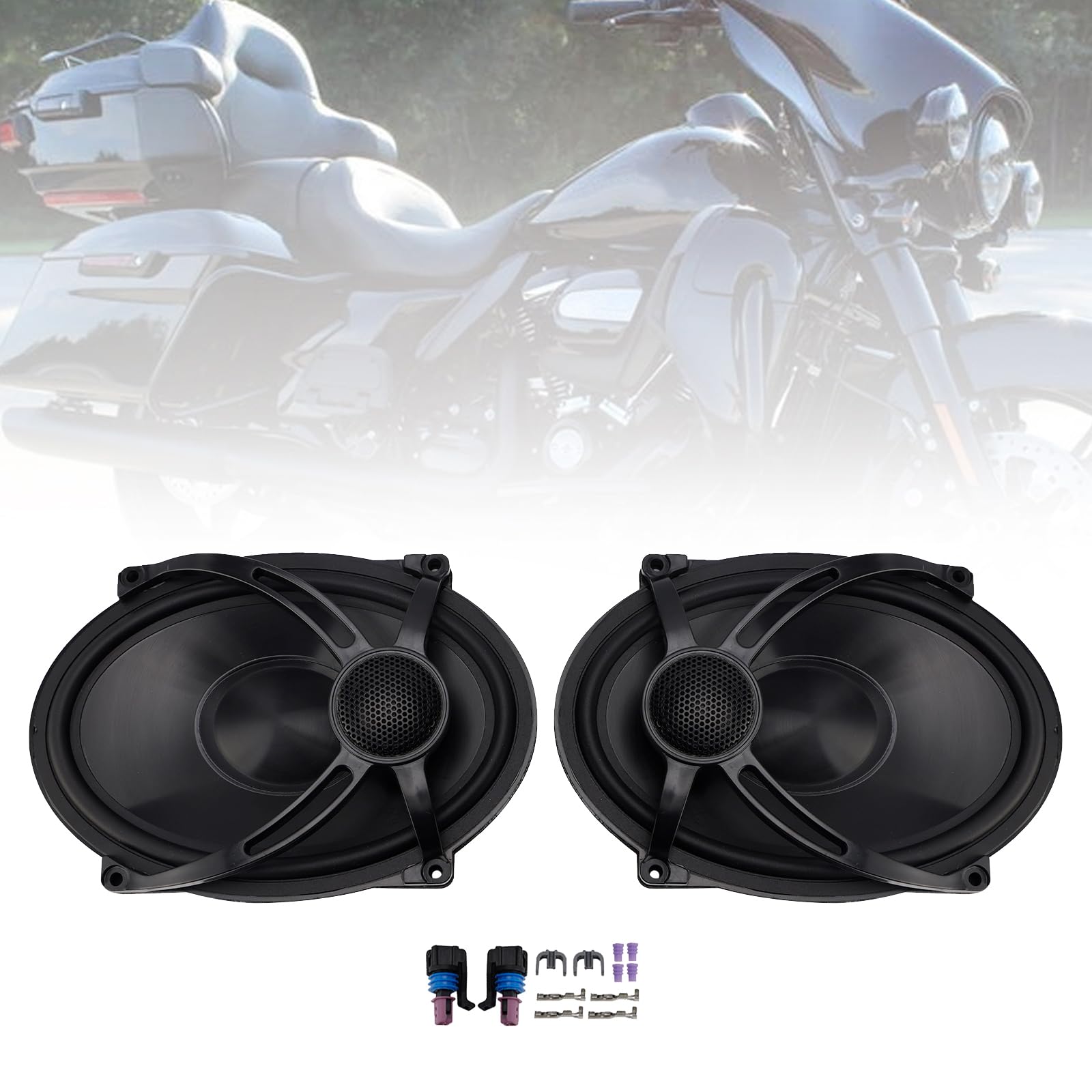 MAD HORNETS 5"X7" Saddlebag Lid Speakers Black Adatto per Touring Road Glide Flhr 1994-2024 2023
