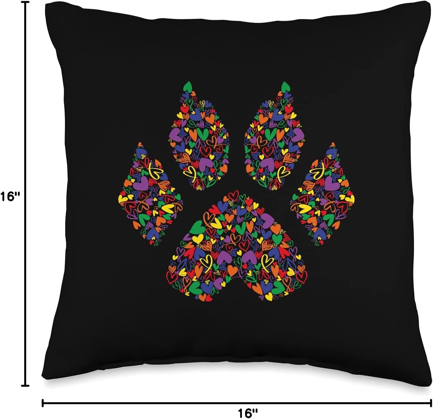 Miraculous Ladybug Rainbow Collection Cat Noir Paw Throw Pillow