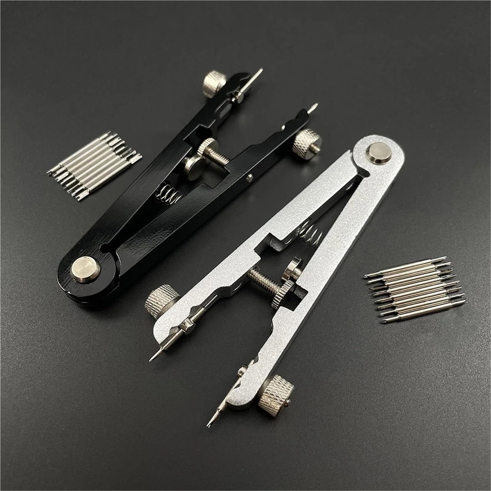 Kit de reparación de reloj, 6 piezas, herramienta de extracción de reparación de aleación de aluminio, 10 pines, barra de resorte, alicates, removedor de pulsera, correa de reloj, ajustador en