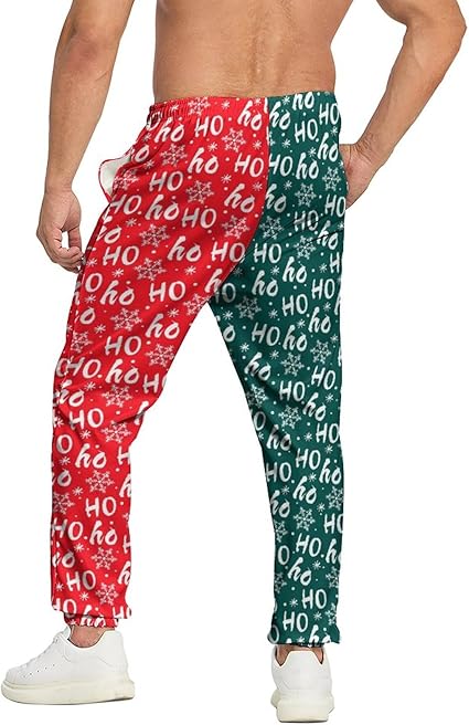 NELife Men's Christmas Sweatpants - Lightweight Joggers With Holiday Print