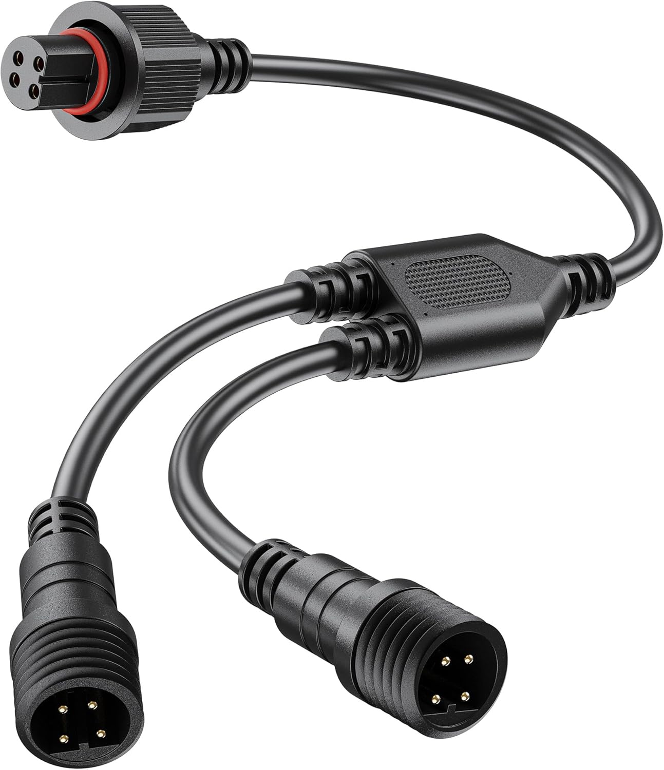 Y-Splitter for Govee Smart Outdoor Spot Lights, (1 Female to 2 Male) Extension Cable Compatible with Govee ‎‎H7094 ‎H7093, H7066 H7065, 4-Pin Replacement Cord for Patio, Backyard, Balcony