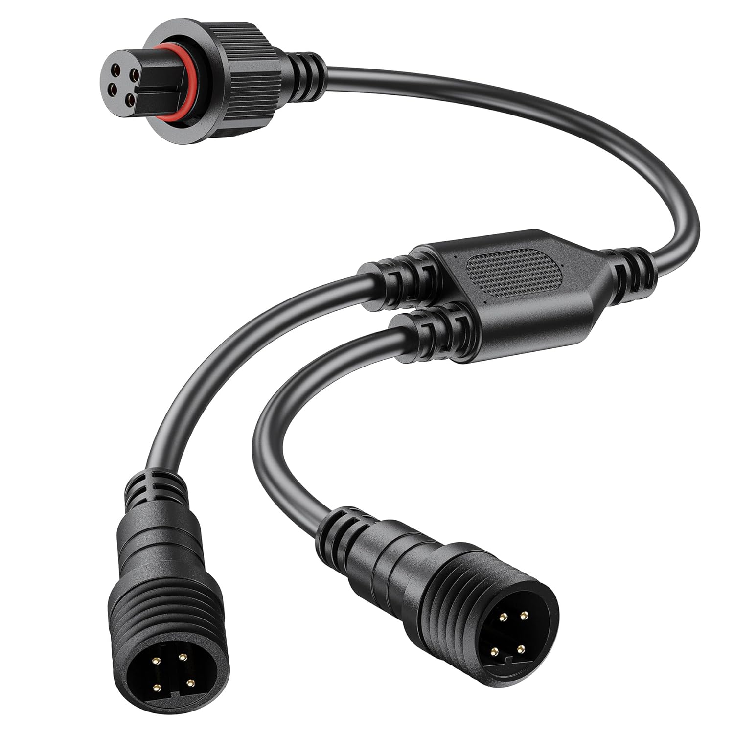 Y-Splitter for Govee Outdoor Flood Lights, (1 Female to 2 Male) Extension Cable Compatible with Govee ‎H7057 H7058, H7062 H7060 H7061, 4-Pin Replacement Cord for Patio, Backyard, Balcony