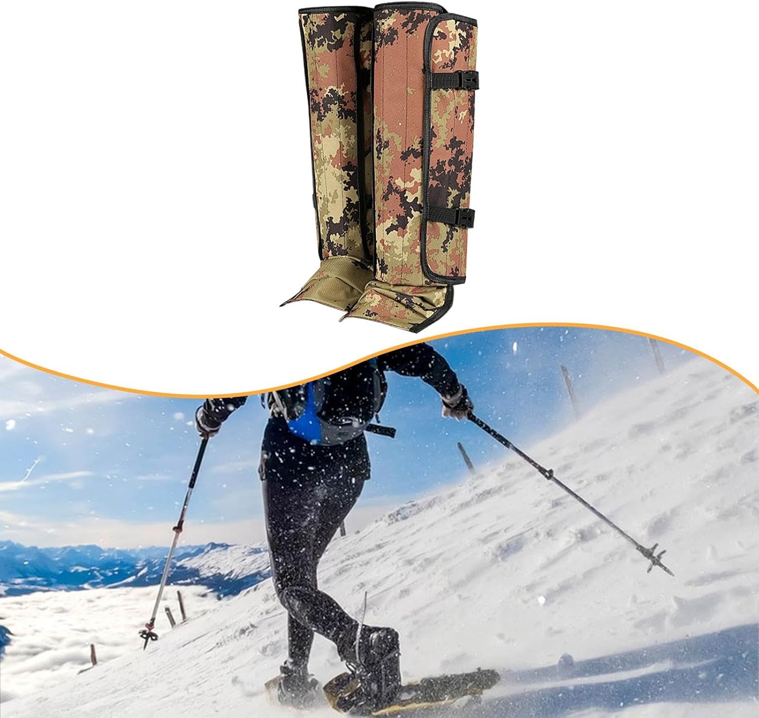 Leg Gaiters Waterproof Shoe Covers - TPU Material, EU Sizes 34-45 for Hiking, Skiing, Mountaineering & Outdoor Activities