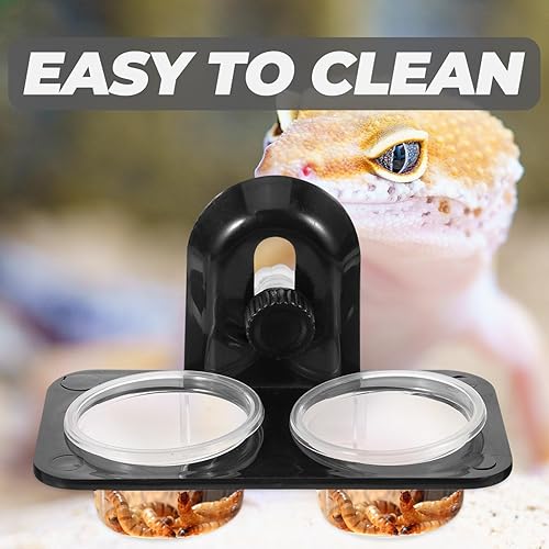 Vista 34 de POPETPOP 2pcs Pet Bowls para reptiles lagarto Gecko alimentador reptil comida tazón fácil limpieza