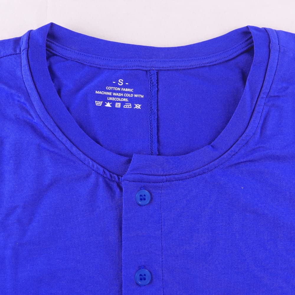 Muscle Alive Maillot Onesie Henley à Manches Courtes pour Hommes Super Confortable en Coton Extensible Ramper