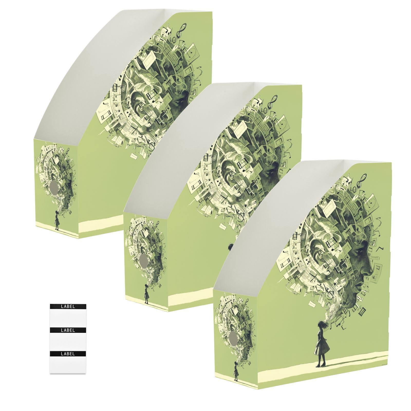 Range-magazine pliable style art abstrait lot de 6 boîtes vertes cyberhumain
