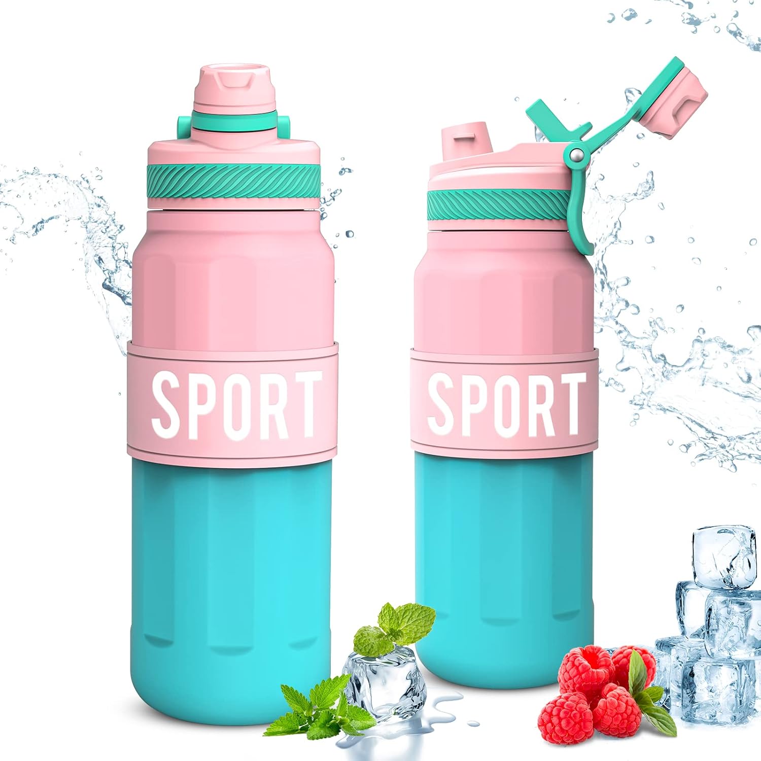 Gourde Sport Motswedi 1000 Ml - Anti-fuite, Avec Paille, Sans BPA - Marqueurs De Temps, Ouverture Large - Idéale Yoga, Fitness, Randonnée