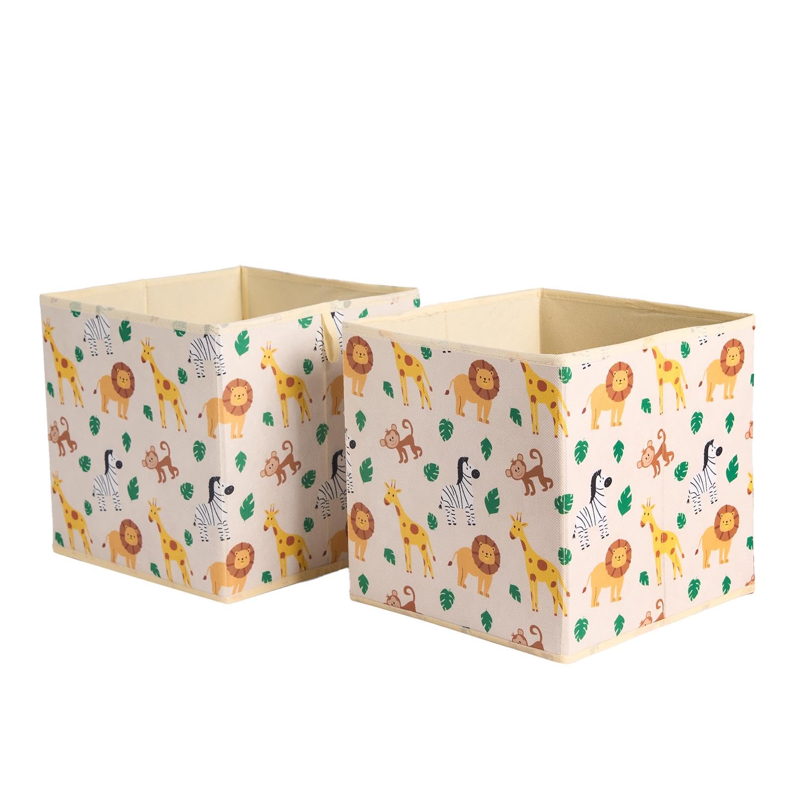 OHS Safari Storage Boxes Multi 2 Pack Folding Space Saving Cube Clothes Shoes Tidy from B&Q