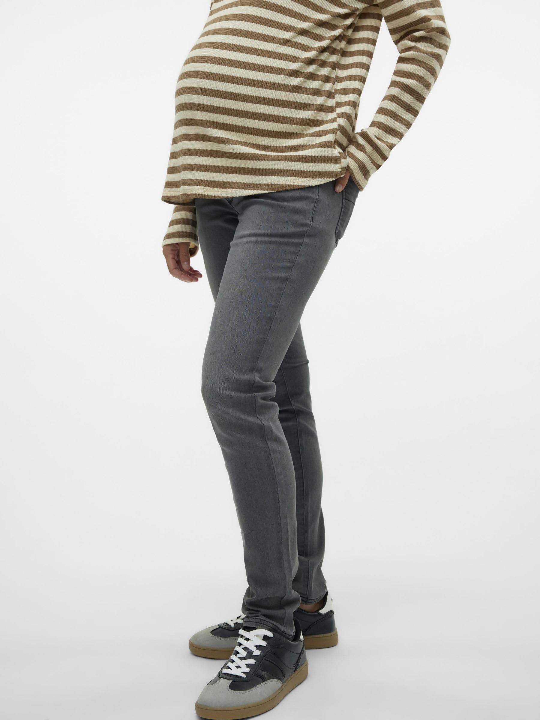 MAMALICIOUS Mllola Slim Grey Jeans A. Noos - Pantalones Mujer