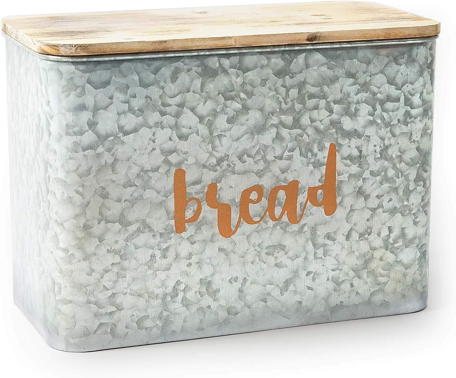 AVV Galvanized Bread Box for Kitchen Countertop Metal Farmhouse Loaf of Bread Storage Container Large Vintage Bin Retro Rustic Counter Homemade