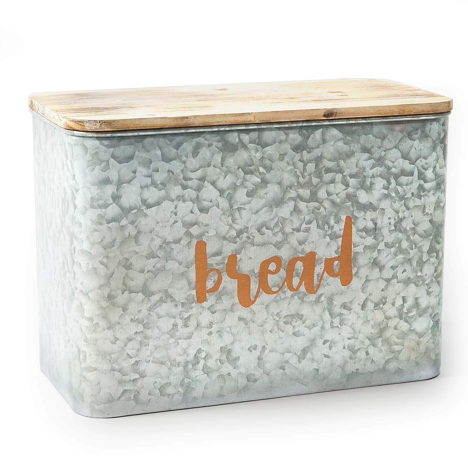 Buy AVV Galvanized Bread Box for Kitchen Countertop Metal Farmhouse