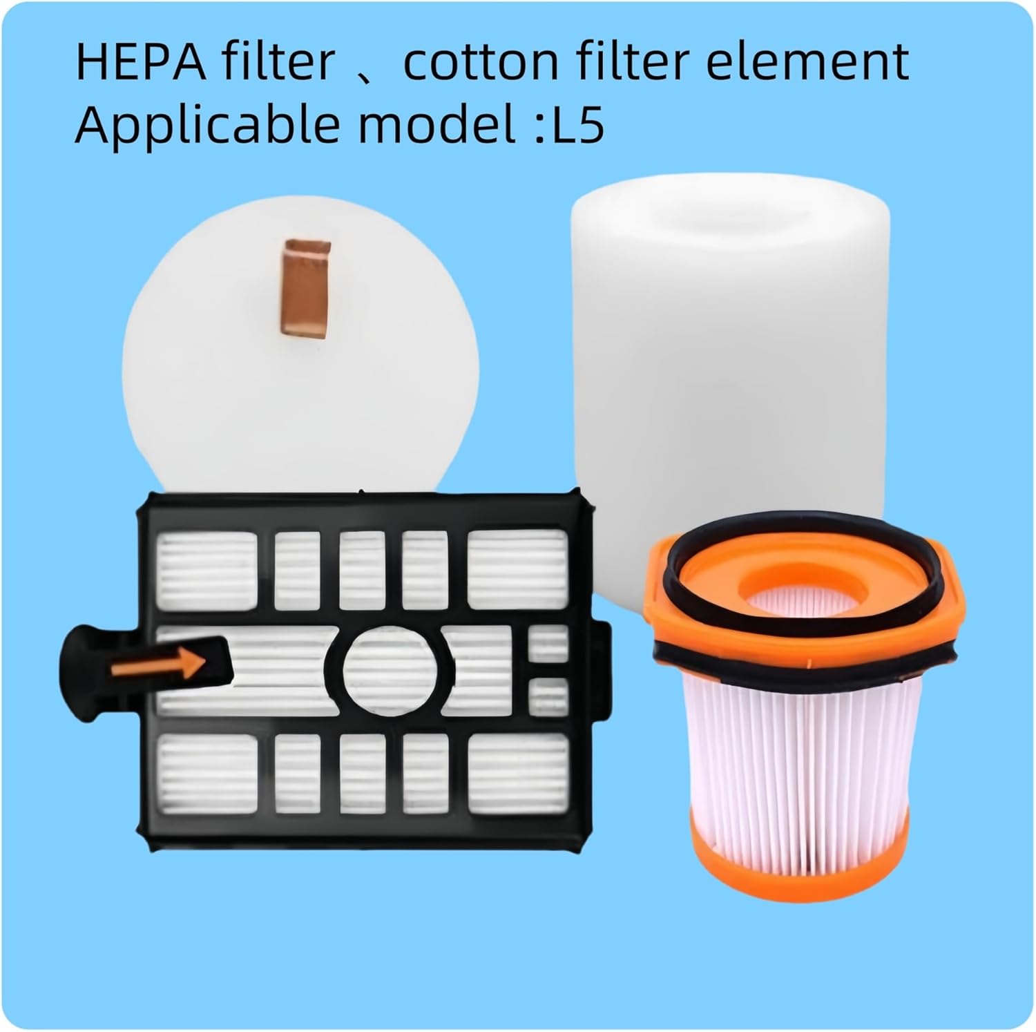 Compatible with Shark folding vacuum cleaner L5 filter cotton washable dust box filter non-disposable consumable model XF32