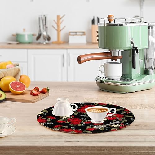 Miniatura 6 de Almohadillas antideslizantes para ollas y sartenes calientes con patrón floral para ollas y sartenes calientes, para decoración de cocina