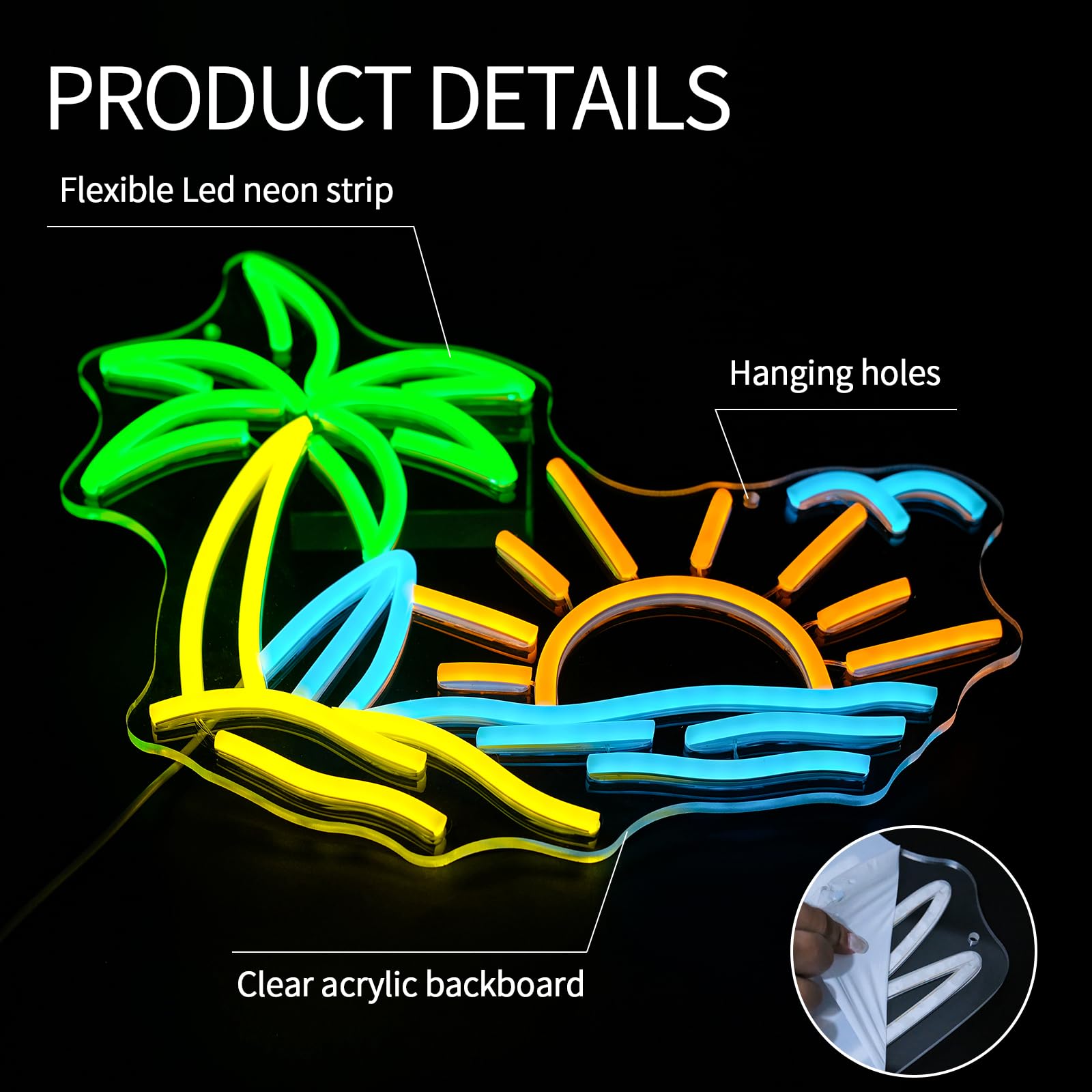 Amazon.co.jp: Virlusy Tropic ネオンサイン 壁装飾 調光可能