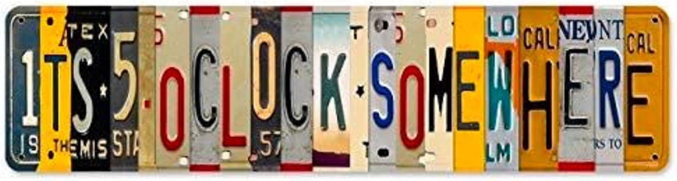 Kexle Somewhere Unique Metal Wall Decor for Home, Bar, Diner, Pub, 16 x 4 Inches,Fun Kitchen Decor, Funny Bar Signs, Vintage Kitchen Signs