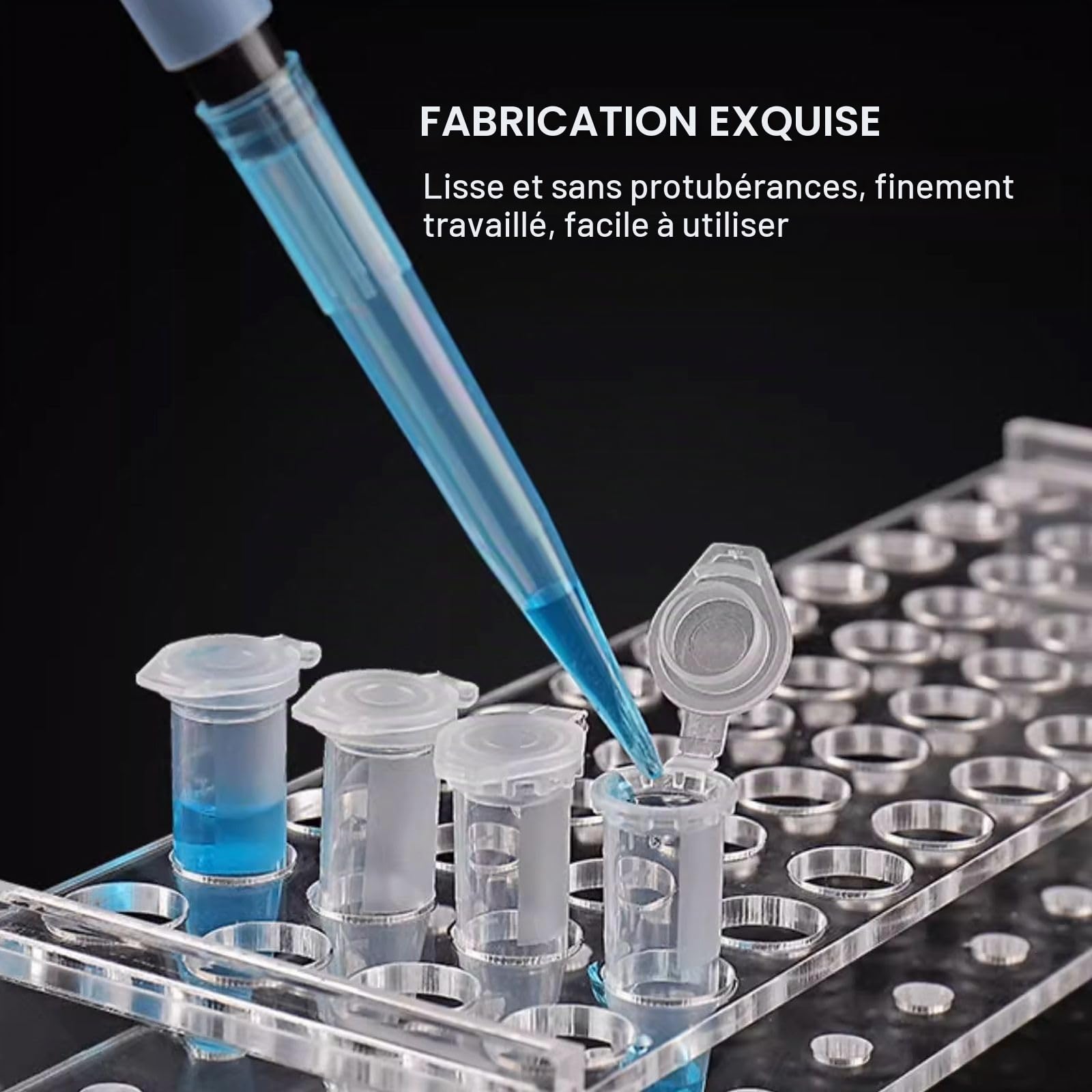 Lot de 70 1.5ml Tube à Centrifuger, Tubes à Essai en Plastique, Flacons Coniques pour Laboratoire, Idéal pour le Stockage des Échantillons et la Centrifugation