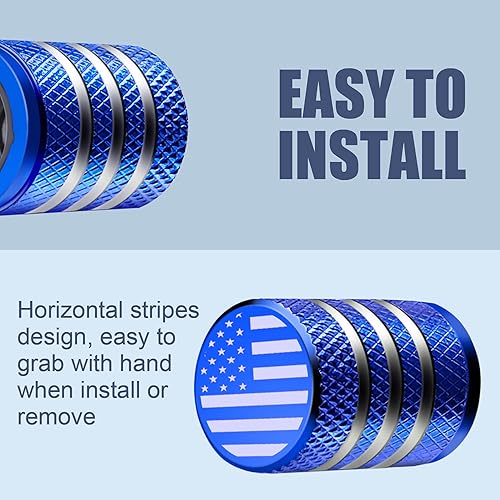 Vista 217 de Cubierta de tapón de válvula para neumático Paquete de 5 tapas de aire de metal, forro de plástico, resiste la corrosión, contra fugas, de rock and