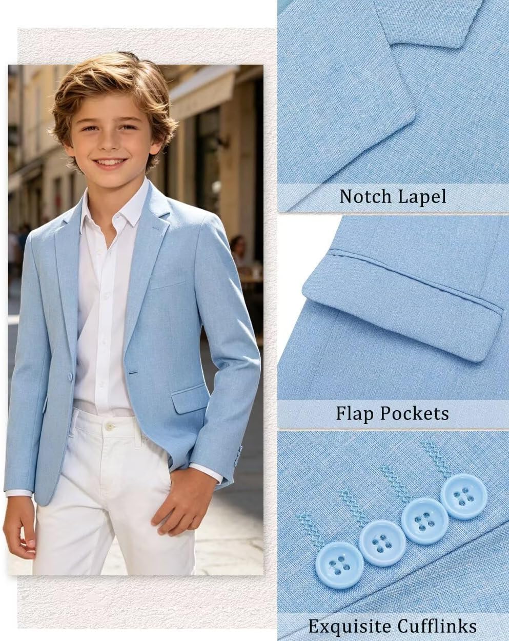 Boys Jacket Suit Blazer Slim Fit One Button Sport Coat for Kids Boy Blazers
