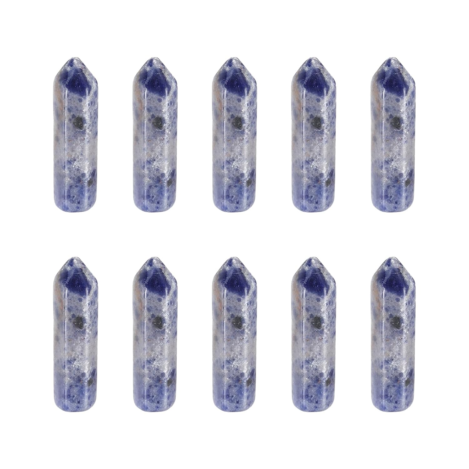 MECCANIXITY Crystals Wands White Howlite Hexagonal Faceted Single Points Towers Pocket Polished Stone Bulk for Energy Chakra Meditation Crystal Healing, 33 x 8mm (White Black... - Image 7