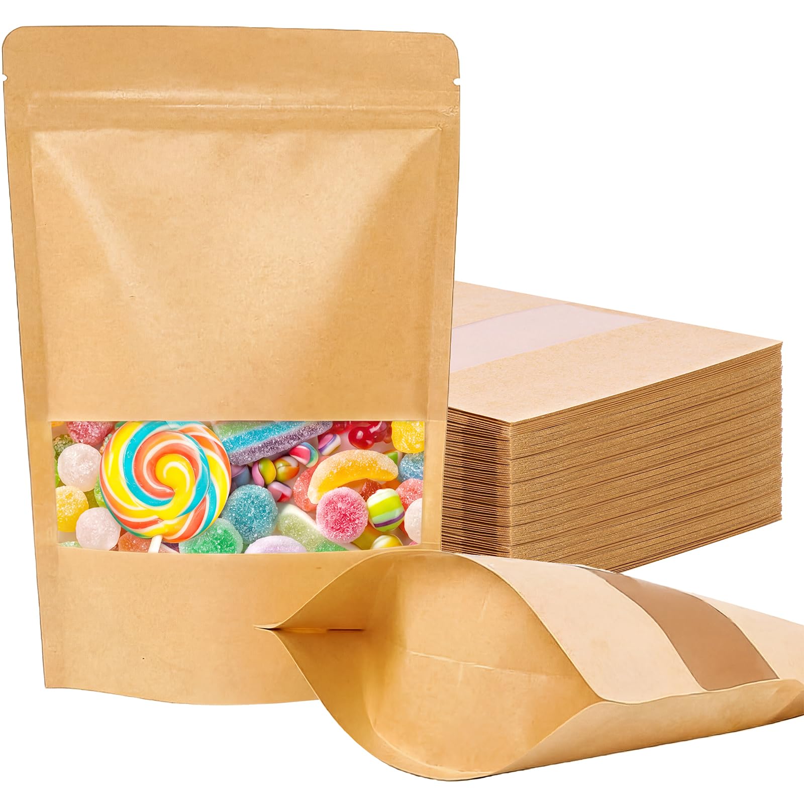 Amazon.com: Moretoes 72pcs 5.9x8.6 Inches Kraft Paper Resealable