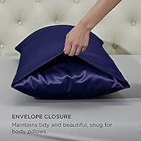 Vista 280 de Bedsure Fundas de almohada de satén, similares a las fundas de almohada de seda tamaño Queen, juego de 2, fundas de almohada para mujeres que