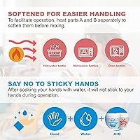 Vista 3 de Arcilla epoxi blanca de 1 libra, 2 partes (A y B) compuesto de modelado para esculpir, modelado, construcción, reparación, arcilla epoxi