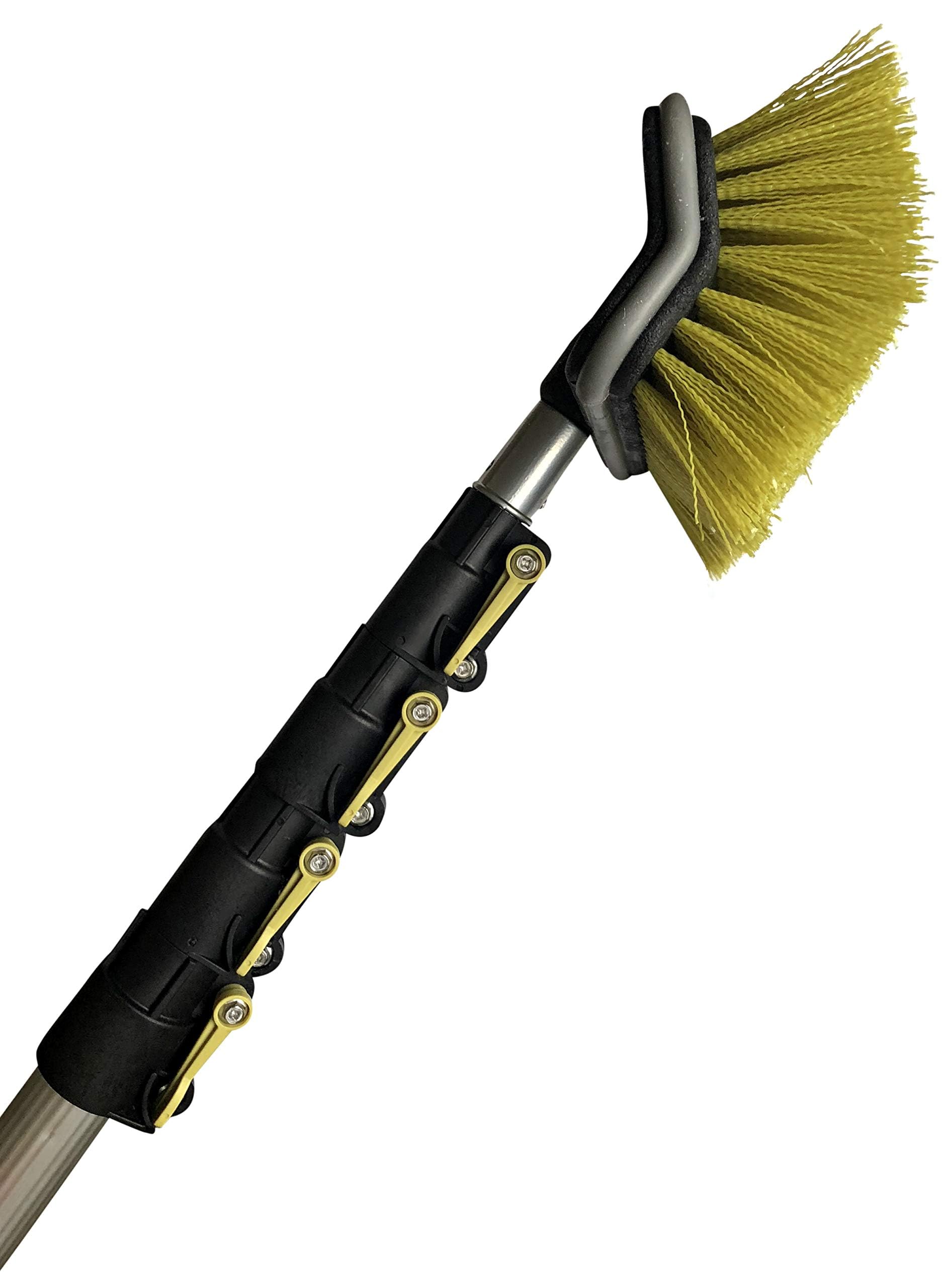 DOCA Scrub Brush 6-24 Ft with Long Handle Extension Pole - Outdoor Broom and Scrubbing Brush for House Floor, Deck, Patio, Car - Hard Brush