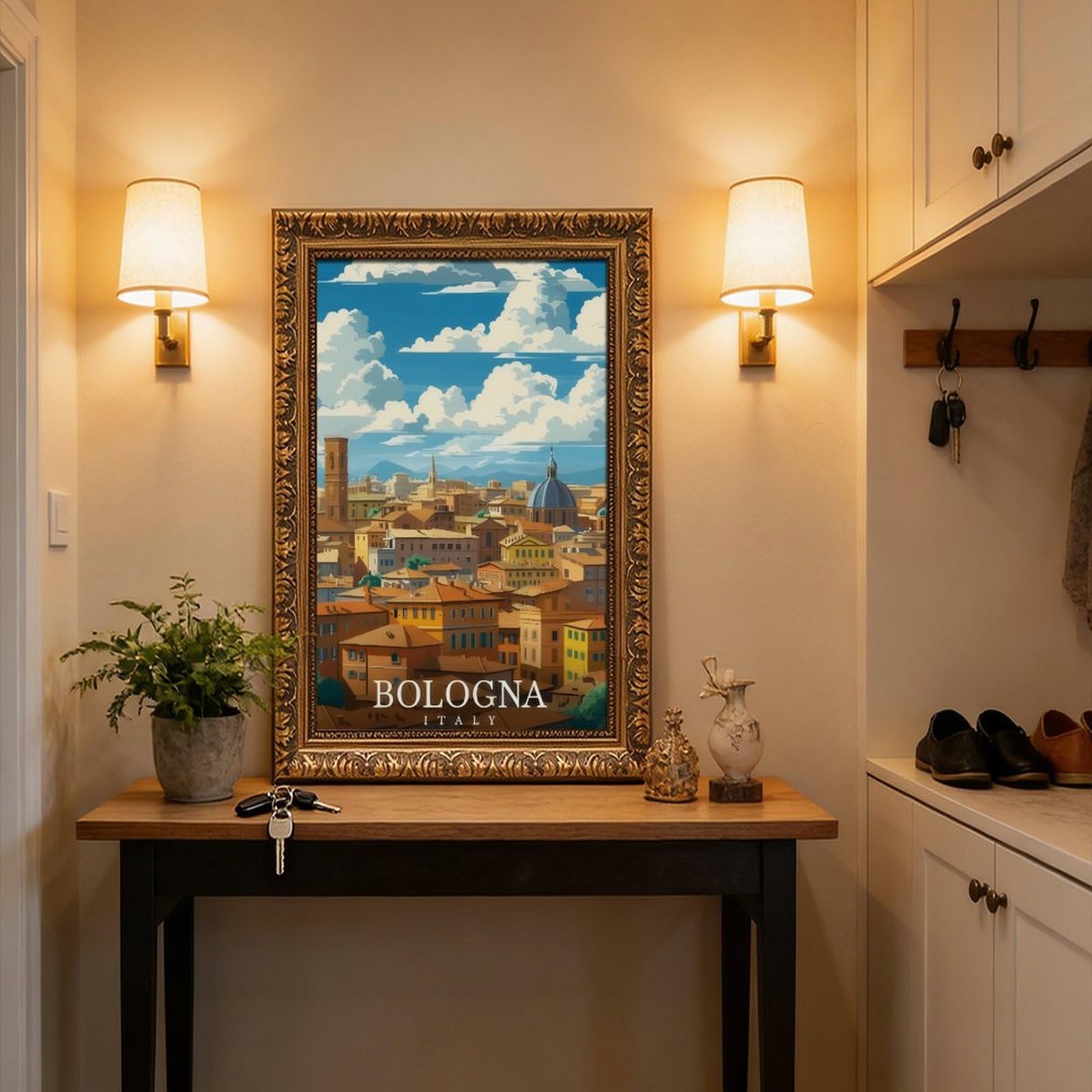 Poster su tela a tema viaggi Bologna, Italia (3), decorazione per camera da letto, ufficio, stanza, regalo, 40,6 cm L x 61 cm W