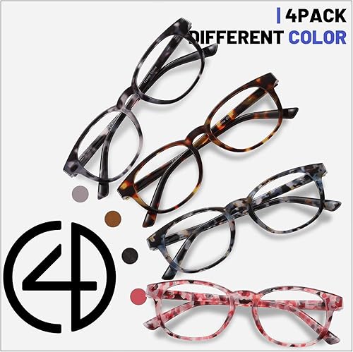 Miniatura 4 de Przene Gafas de lectura para hombres y mujeres, con bloqueo de luz azul, bisagras de resorte, paquete de estilo ligero