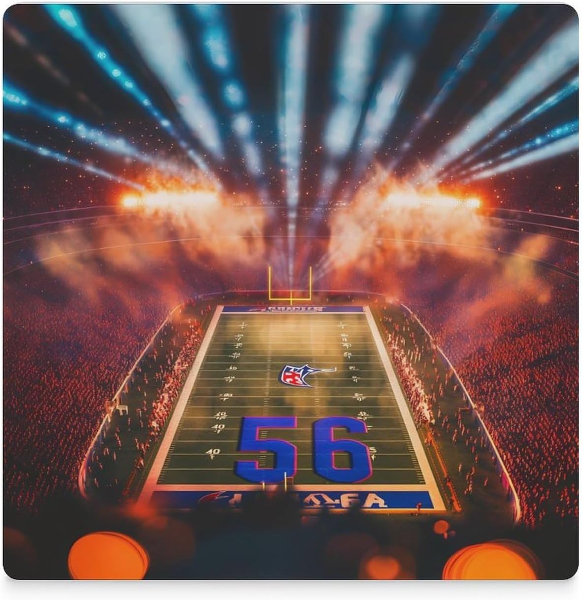 Football Field Ceramic Coasters Square Drinks Coaster Coffee Table Decor Table Coaster for Home Bar