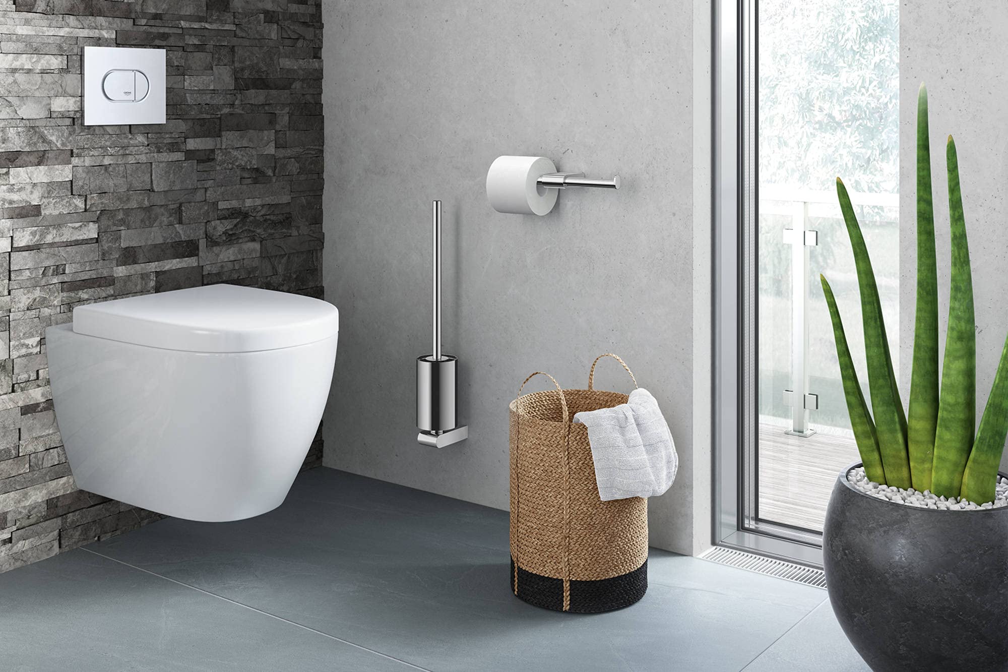 Zack Atore Toilettenbürste, silberfarben