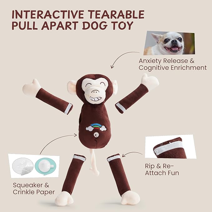 Juguetes para Perros Desgarrables Nocciola con Squeaker y Sonido Crujiente miniatura 2