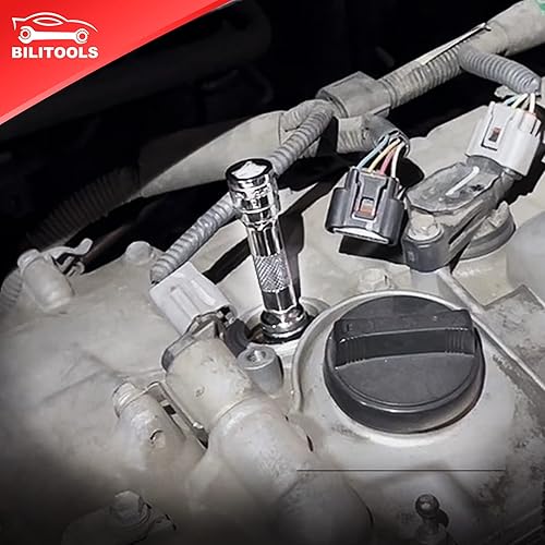 Miniatura 3 de BILITOOLS Juego de llaves de bujía de 9 piezas con llave dinamométrica de clic de 38 pulgadas, 10-45 pies-libras (13.5-61 Nm), acero Cr-V