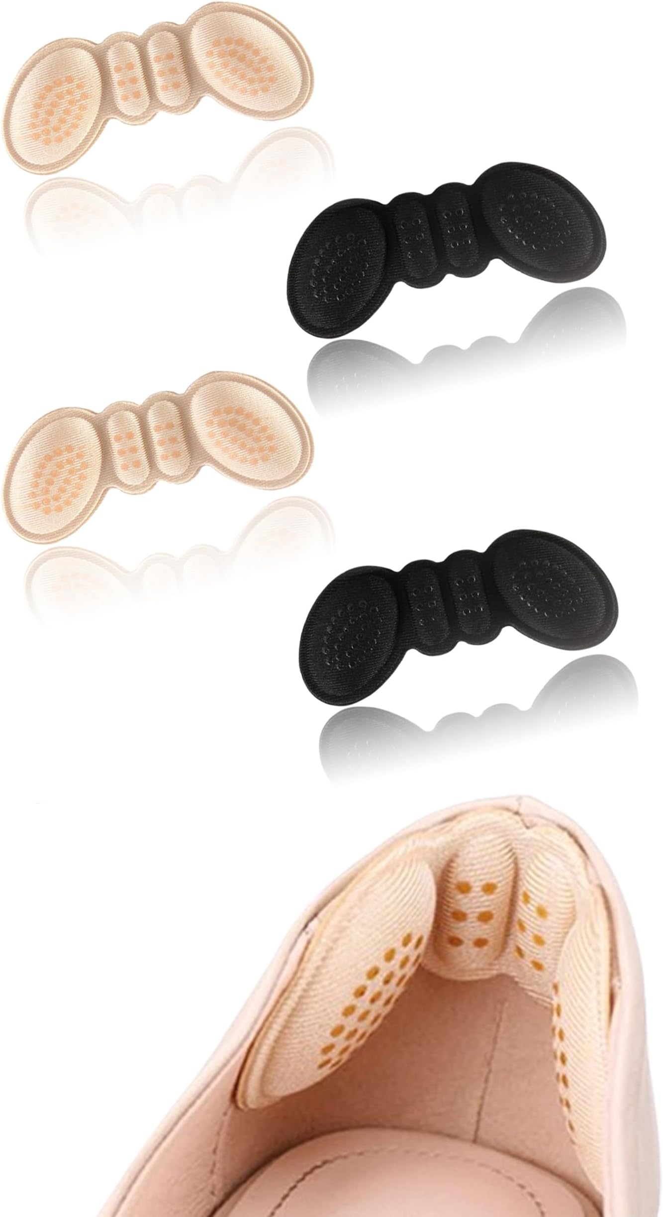 4 Pairs Heel Pads for Shoes, That are Too Big Heel Inserts, for Women Anti-Slip Heel Grips Liner Cushions, and Inserts for Women Men's Shoe Heel Inserts Prevent Rubbing Blisters Heel Slipping