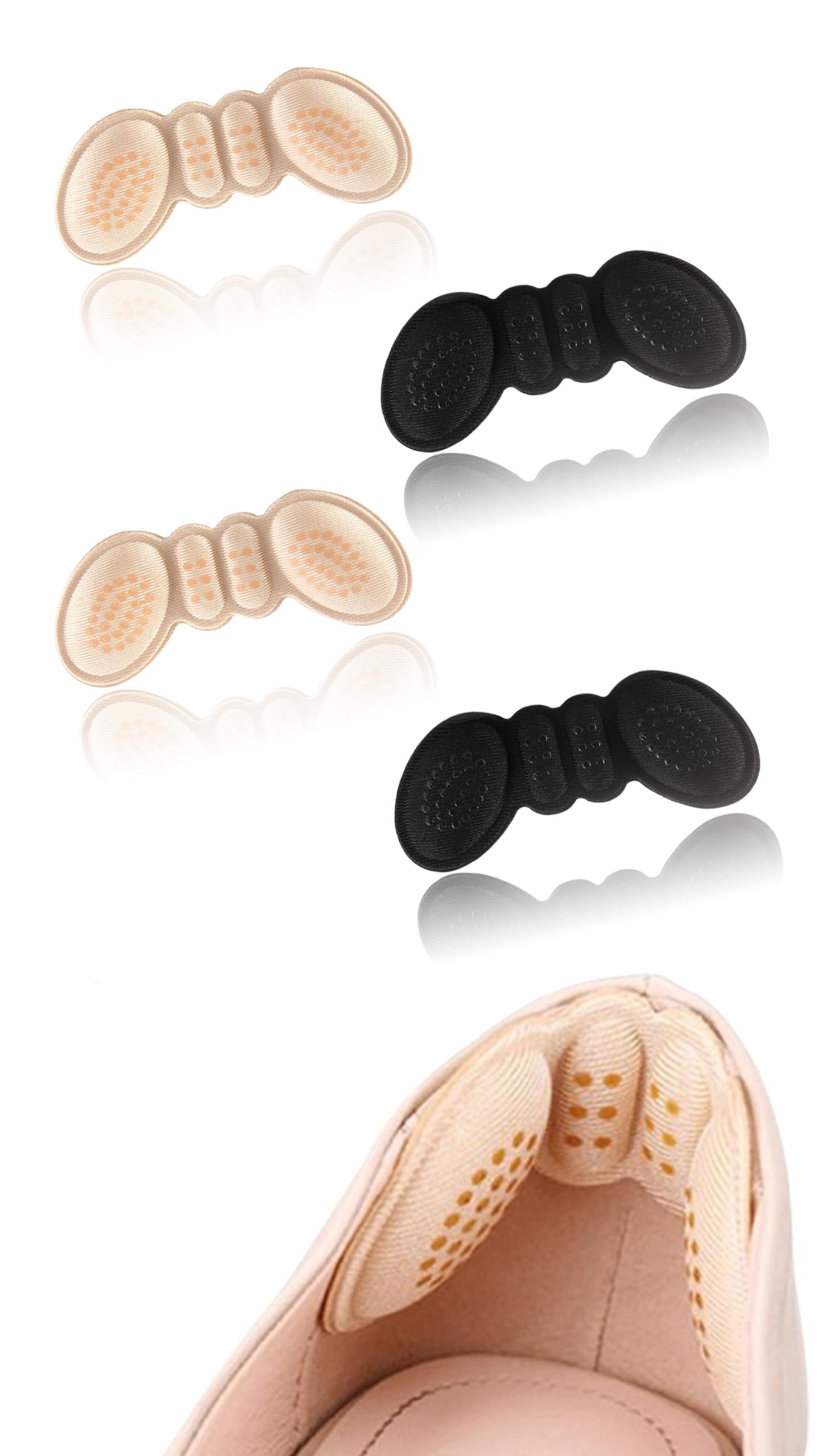 – 4 Pairs Heel Pads for Shoes, That are Too Big Heel Inserts, for Women Anti-Slip Heel Grips Liner Cushions, and Inserts for Women Men's Shoe Heel Inserts Prevent Rubbing Blisters Heel Slipping