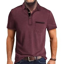 Lexiart Mens Classic Polo Shirts Cotton Button Collar Shirt with Pocket | Long Sleeve,Lightweight,Vintage Clothing,Golf,Soft & Skinfriendly,Comfortable & Breathable,Color Block Placket,Fall & Winter